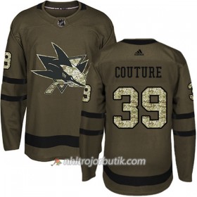 Män Ishockey San Jose Sharks Tröja Logan Couture 39 Adidas 2017-2018 Camo Grön Authentic